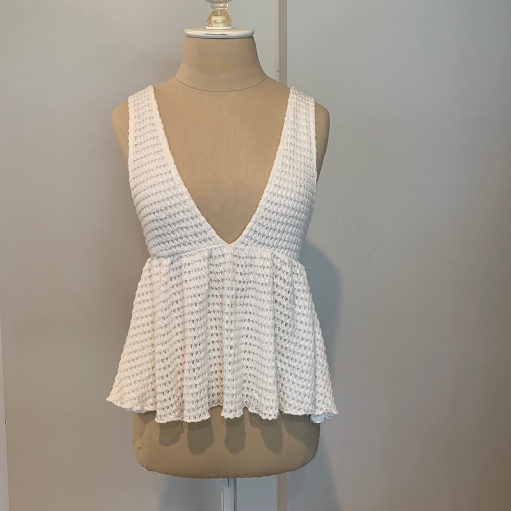 Urban outfitters- white- low cut - tank top